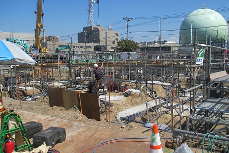 新潟認定こども園　基礎工事の様子